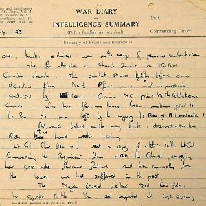 August War Diary, 6th Motor Battalion Grenadier Guards, 1943