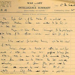August War Diary, 6th Motor Battalion Grenadier Guards, 1943
