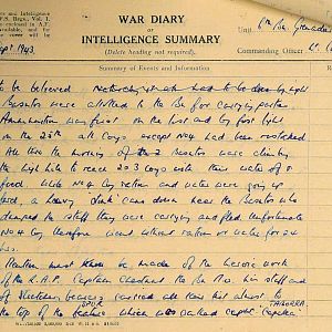 September War Diary, 6th Motor Battalion Grenadier Guards, 1943