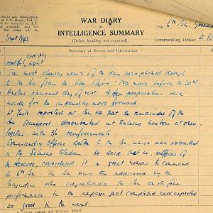 September War Diary, 6th Motor Battalion Grenadier Guards, 1943