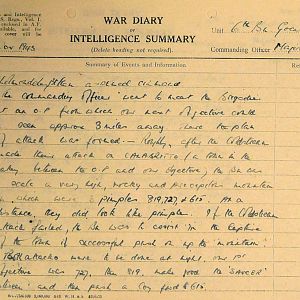 November War Diary, 6th Motor Battalion Grenadier Guards, 1943