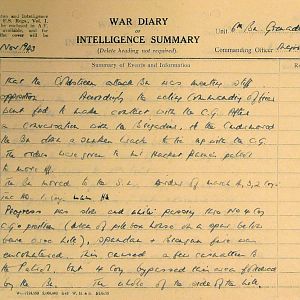 November War Diary, 6th Motor Battalion Grenadier Guards, 1943