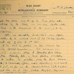 November War Diary, 6th Motor Battalion Grenadier Guards, 1943