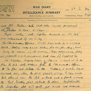 November War Diary, 6th Motor Battalion Grenadier Guards, 1943