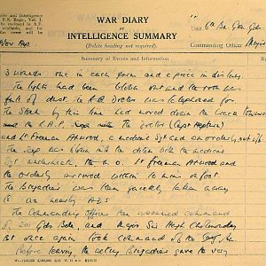 November War Diary, 6th Motor Battalion Grenadier Guards, 1943