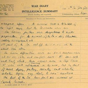 November War Diary, 6th Motor Battalion Grenadier Guards, 1943