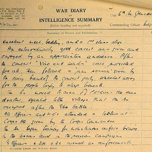 November War Diary, 6th Motor Battalion Grenadier Guards, 1943