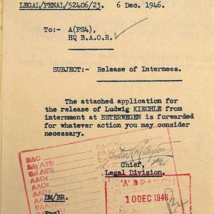 Detention of Feldwebel Ludwig Kiechle