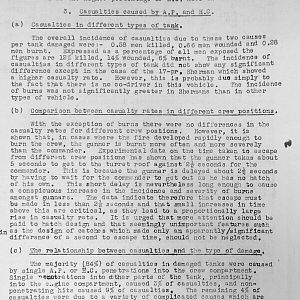 Tank Casualties Survey, NWE 1945