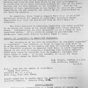 Tank Casualties Survey, NWE 1945