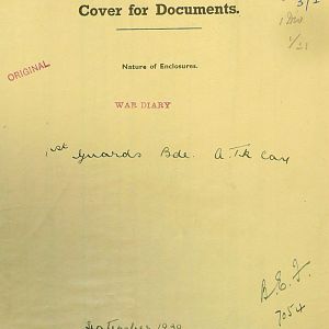 September 1939 War Diary, 1 Guards Brigade Anti-Tank Company