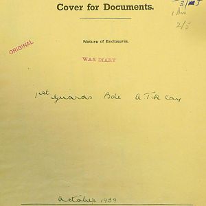 October 1939 War Diary, 1 Guards Brigade Anti-Tank Company