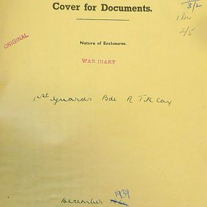 December 1939 War Diary, 1 Guards Brigade Anti-Tank Company