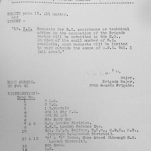 February 1941 War Diary, 20 Guards Brigade, Headquarters