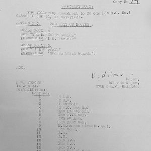 June 1941 War Diary, 20 Guards Brigade, Headquarters