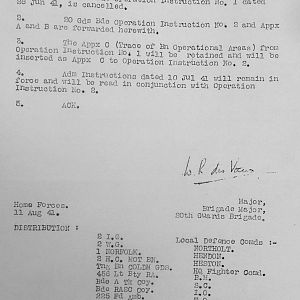 August 1941 War Diary, 20 Guards Brigade, Headquarters