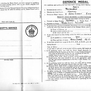 Defence Medal Entitlement