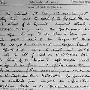 March War Diary, Irish Guards, 2 Armoured Battalion