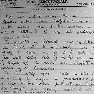 June War Diary, Irish Guards, 2nd Armoured Battalion, 1944