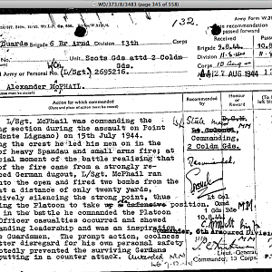 McPHAIL, Alexander, 2695216, Corporal, SG attached 2 CG, MM