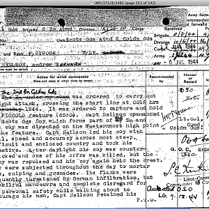 NEILSON, Andrew Shennan, 219064, Lieutenant, SG attached 2 CG, DSO