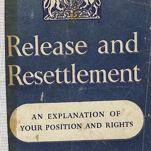 Release And Resettlement Booklet.  Issued To Serving Forces WW2.