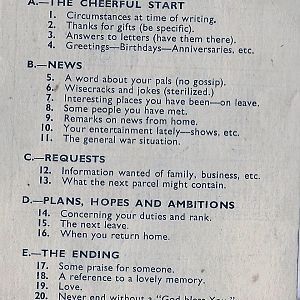 WW2.  Personal letter writing.