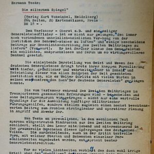 (T-Z) Who's Who of senior German Army officers (Birley's Bible)