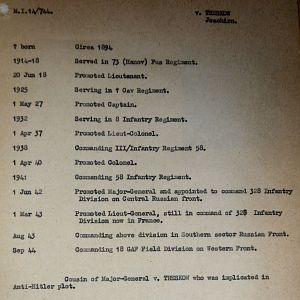 (T-Z) Who's Who of senior German Army officers (Birley's Bible)