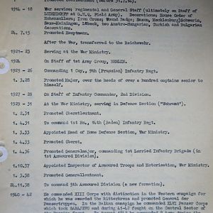 (T-Z) Who's Who of senior German Army officers (Birley's Bible)