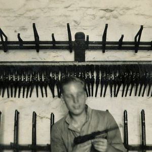 Pte Ronald Sheard In Gun room, 146th RAC India 1944