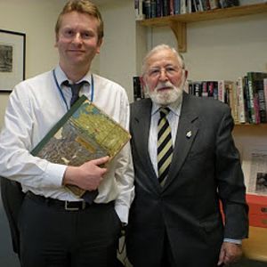 DSCN2780 Ron hands over Album To Archivist Anthony Richards RESIZED