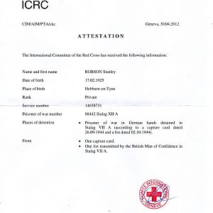 POW Details from ICRC Geneva