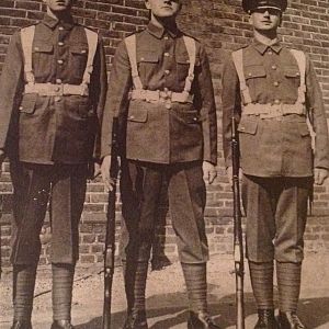 Tom Brown in middle at Guards depot Caterham 1939