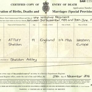 death certificate 14685855 Sheldon ATTLEY
