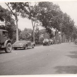 Lining Up Of The funeral procession On The main road Out Of The hospital