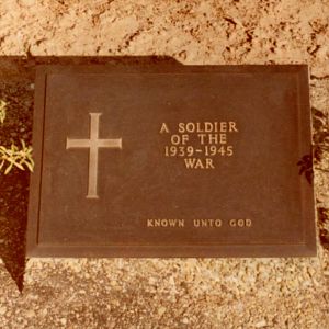 The grave stone of an unknown allied soldier.