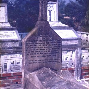 A grave in the Rangoon Cantonment Cemetery.