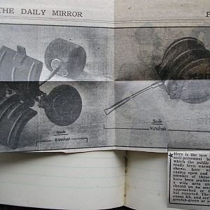 Butterfly bomb newspaper cutting