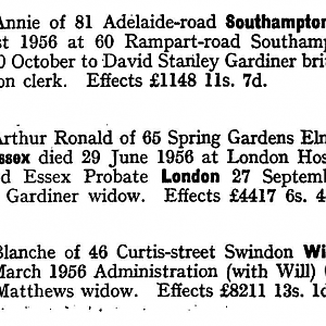 Arthur Ronald Gardiner Probate