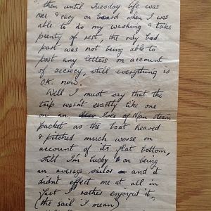 Letter sent home two weeks after the invasion of Normandy