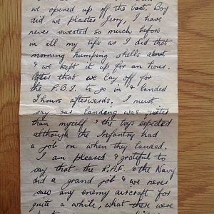 Letter sent home two weeks after the invasion of Normandy