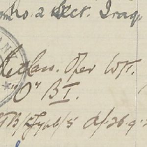 Reclassified "O" B.T.12 Sep 1924