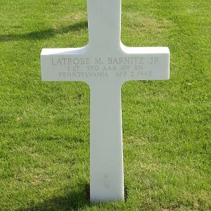 1st Lieutenant Latrobe Maurer Barnitz Jr. Final burial site The Netherlands