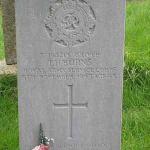 Driver THOMAS HUGH BURNS T/198213, Royal Army Service Corps