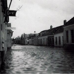 Flooding from breached Sea Wall.