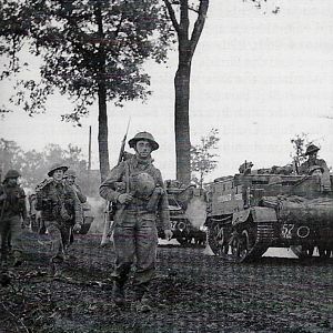 8th Royal Scots with their Carriers, Germany, 1945.