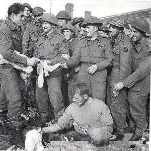 8th Royal Scots.  A Sergeant looking after his Platoon, January 1945.