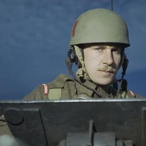 Sergeant of the Coldstream Guards, Guards Armoured Training Wing, Pirbright, Surrey, November 1943; IWM TR 1434