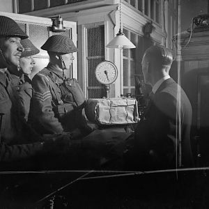 Coldstream Guardsmen, Court Post Office, Buckingham Palace, c 1941; IWM D 4726